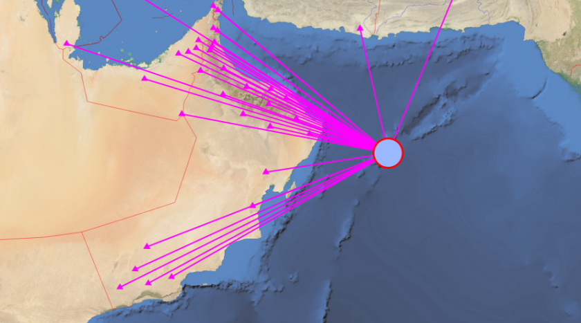 Earthquake in Arabian Sea